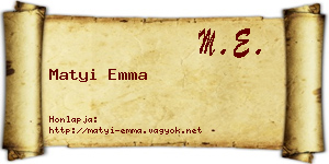 Matyi Emma névjegykártya